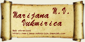Marijana Vukmirica vizit kartica